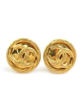 Chanel Cc Logo Clip-On Earrings Gold- #347274C51B